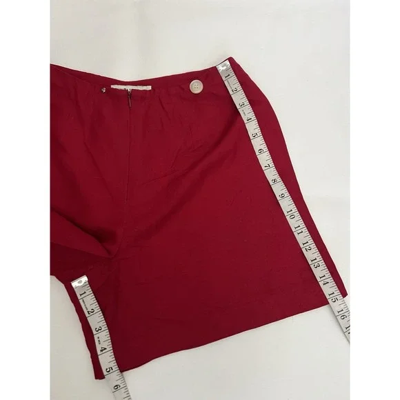 Ann Taylor Vintage Red Mini Skort Size 8 Linen Blend Feminine Vacation Preppy - Picture 9 of 12